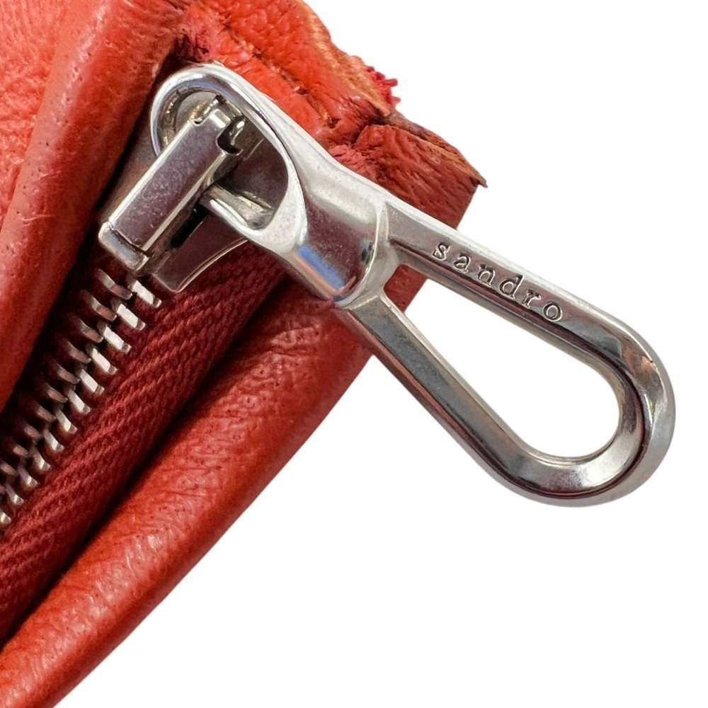 Sandro Aubin Seamed Leather Mini Skirt In Caramel - Picture 6 of 16